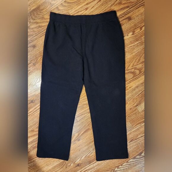 St. John's Bay Active Straight Leg Fleece Sweat Pants Black Size L - Picture 2 of 6